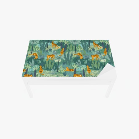 Table & desk veneer playful jungle tigers pattern • Wallissimo®