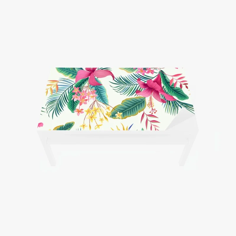 Table & desk veneer tropical botanical bloom pattern