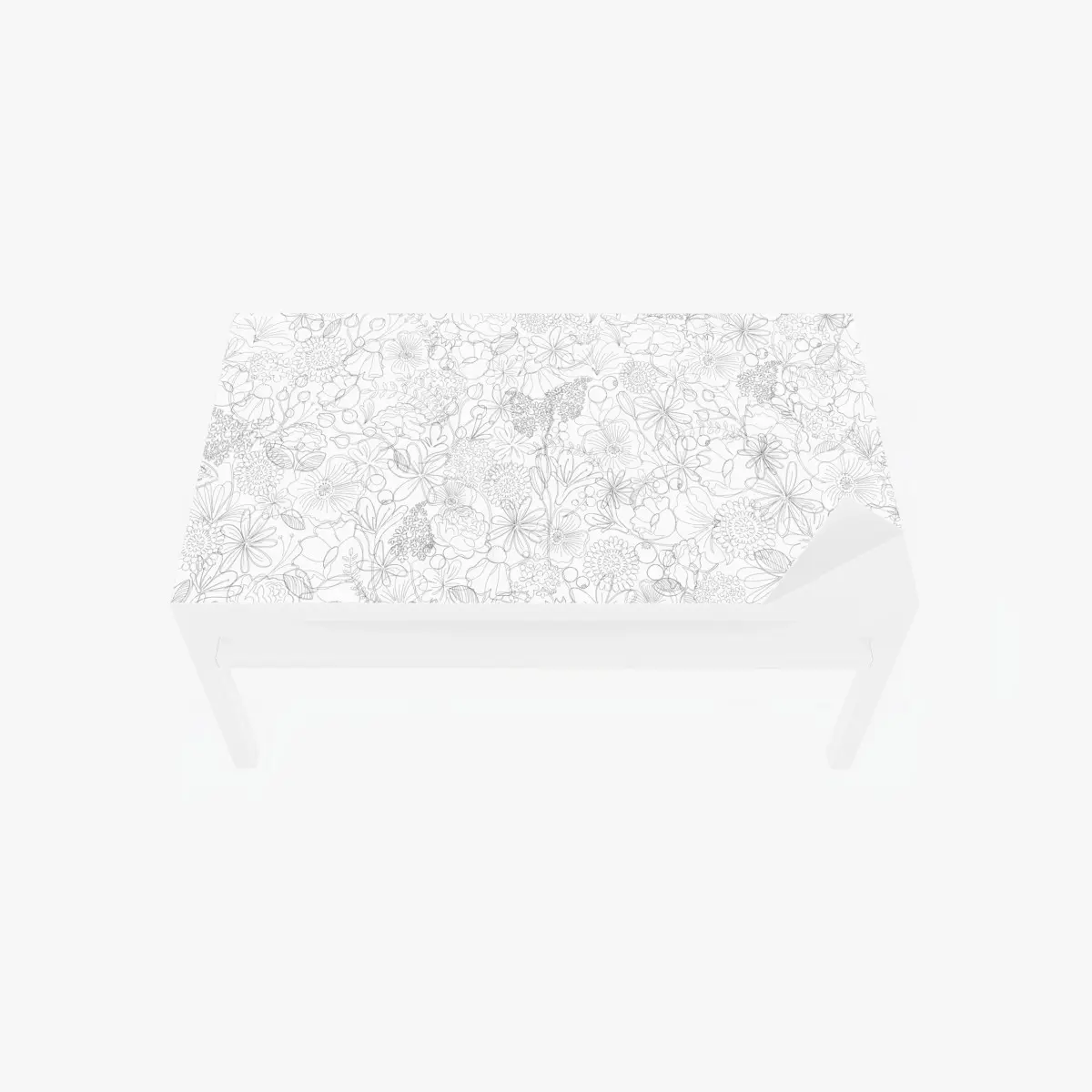 Table & desk veneer delicate hand-drawn floral line pattern • Wallissimo® Table & desk veneer delicate hand-drawn floral line pattern • Wallissimo®