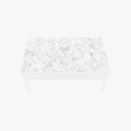 Table & desk veneer delicate hand-drawn floral line pattern • Wallissimo®