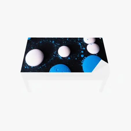 Table & desk veneer blue marble liquid pattern • Wallissimo®
