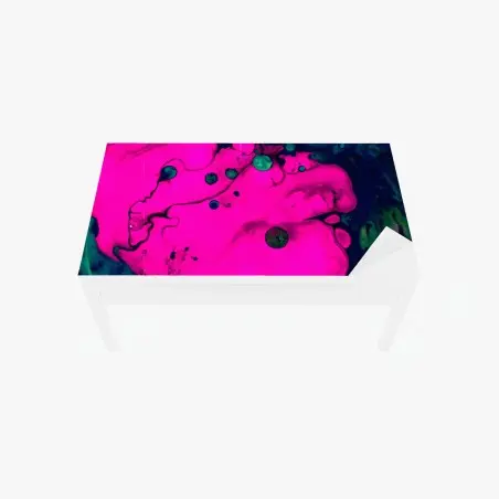 Table & desk veneer neon pink fluid abstract • Wallissimo®