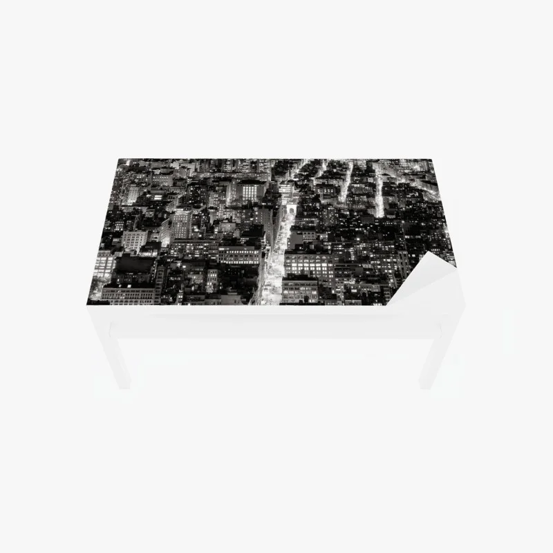 Table & desk veneer monochrome city skyline at night