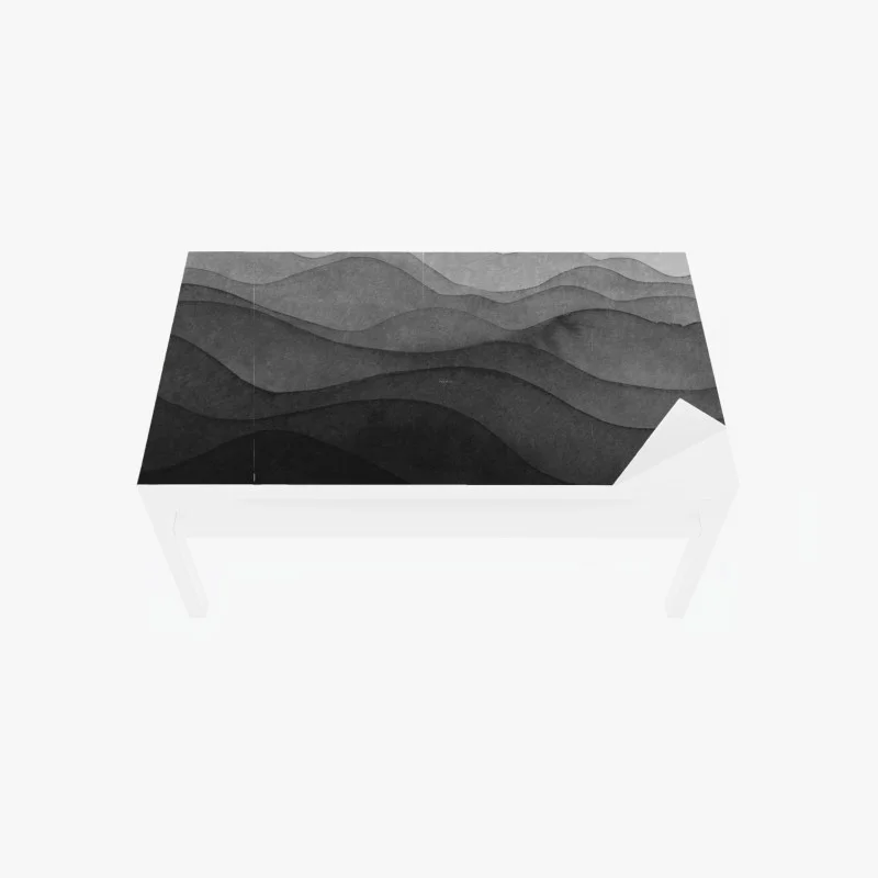 Table & desk veneer monochrome layered mountain waves