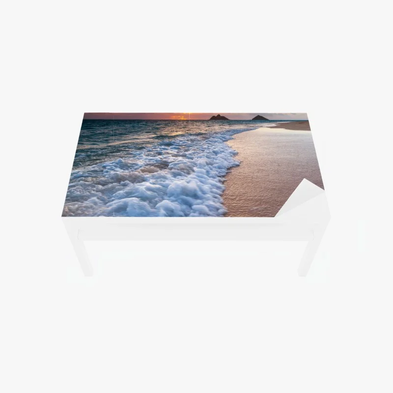 Table & desk veneer serene sunrise over ocean shore