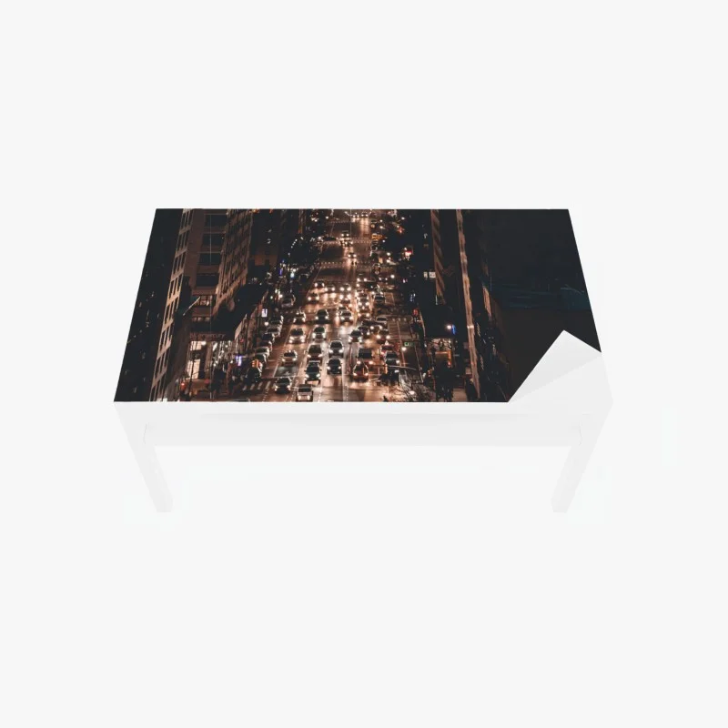Table & desk veneer Manhattan nighttime avenue