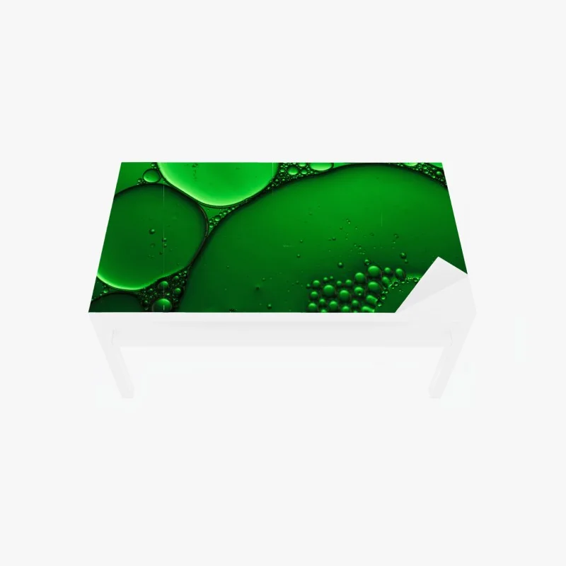 Table & desk veneer green bubbles abstract composition