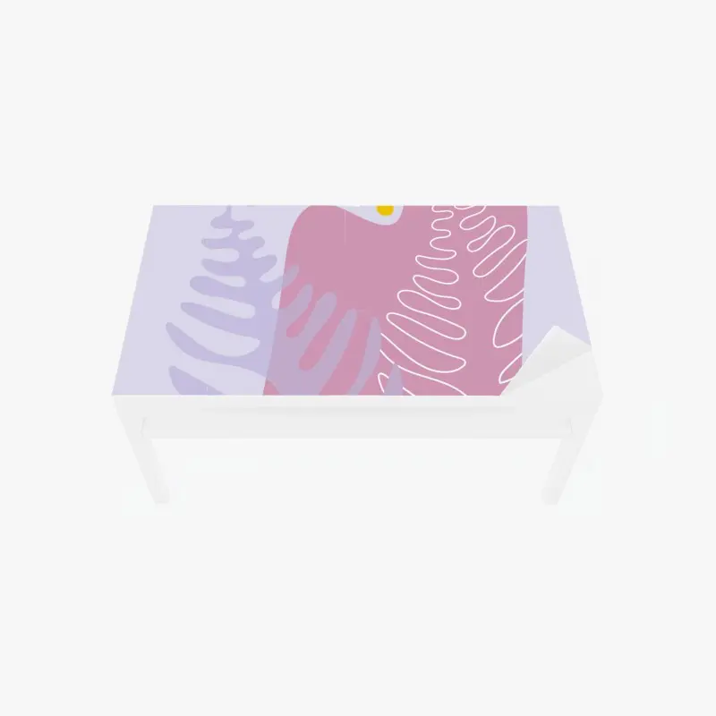 Table & desk veneer soft pastel botanical abstract