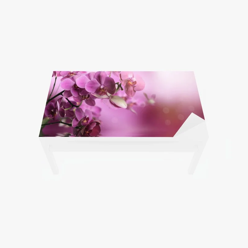 Table & desk veneer pink orchid reflections