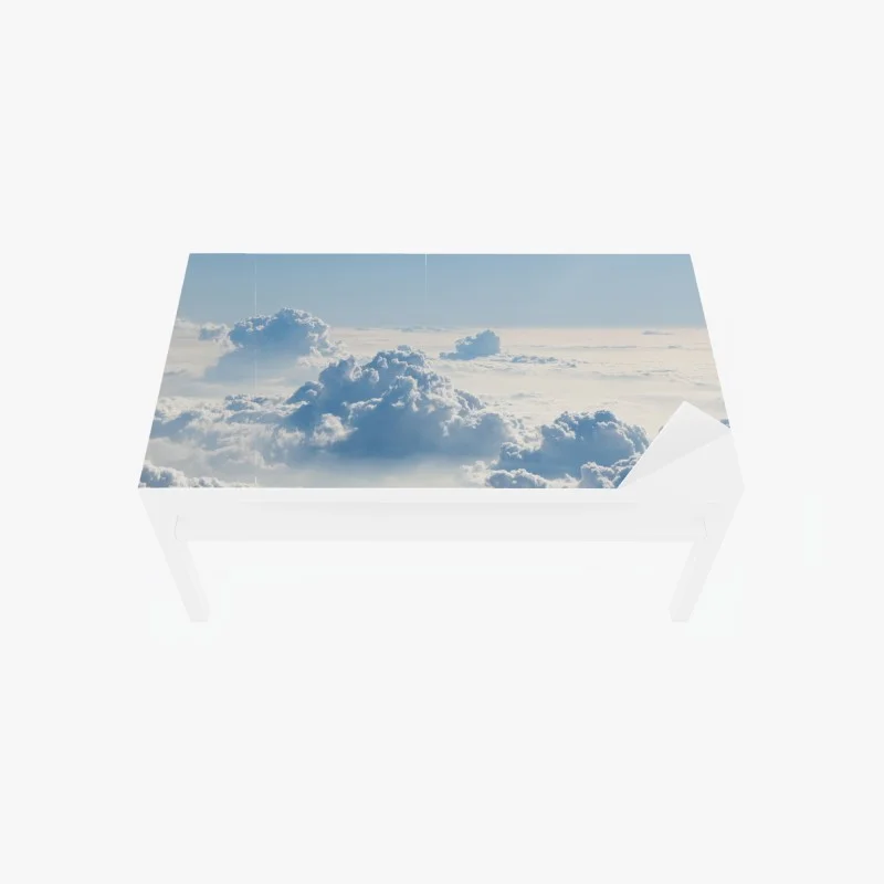 Table & desk veneer aerial cloudscape over soft blue sky