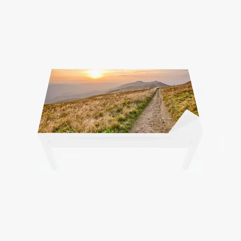 Table & desk veneer Bieszczady mountain sunset trail