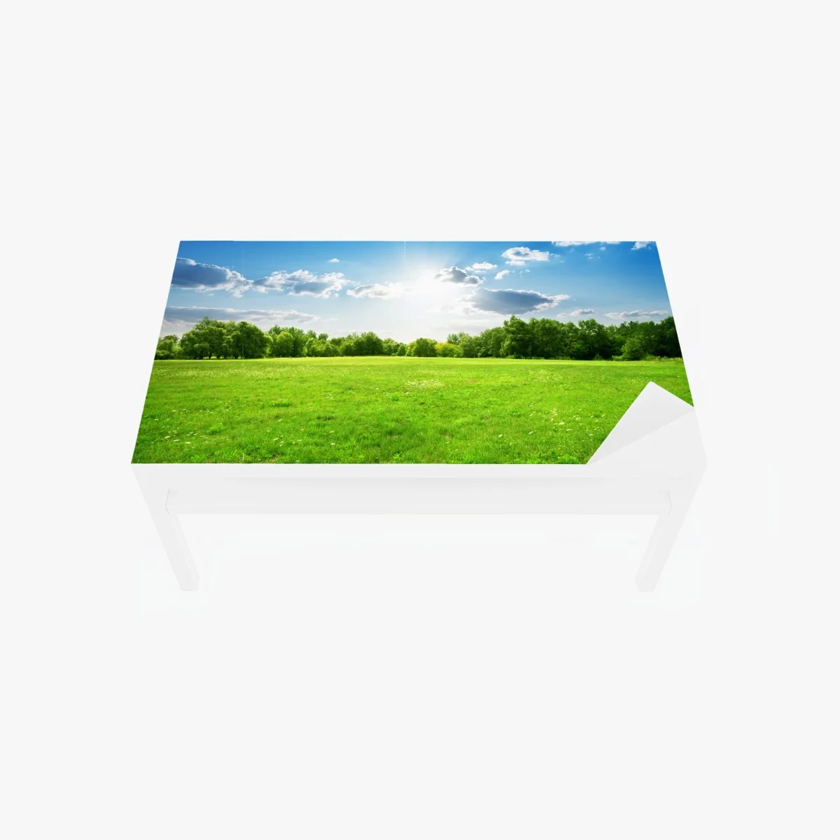 Table & desk veneer sunlit green meadow landscape ⁕ Wallissimo® Table & desk veneer sunlit green meadow landscape ⁕ Wallissimo®