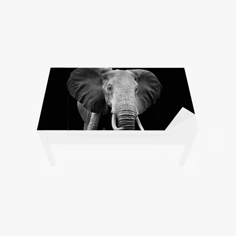 Table & desk veneer majestic elephant portrait in monochrome