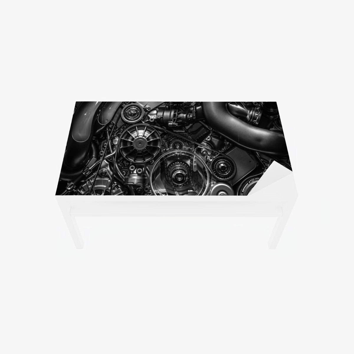 Table & desk veneer precision engine mechanics close-up • Wallissimo® Table & desk veneer precision engine mechanics close-up • Wallissimo®
