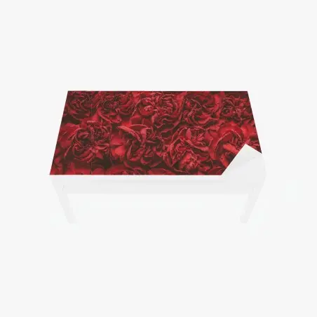 Table & desk veneer vintage red carnation floral pattern • Wallissimo®