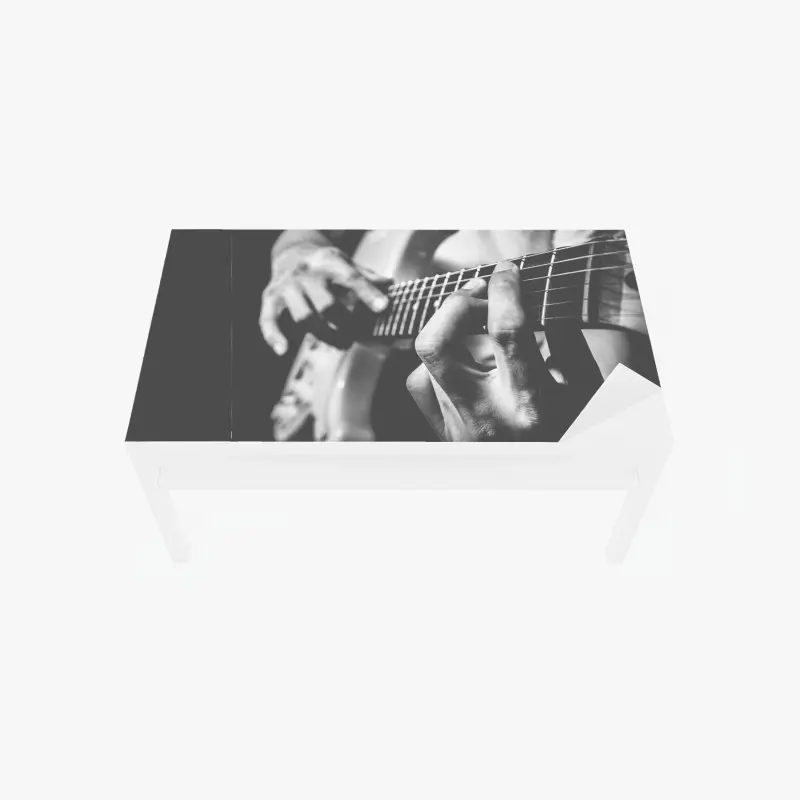 Table & desk veneer monochrome guitar close-up