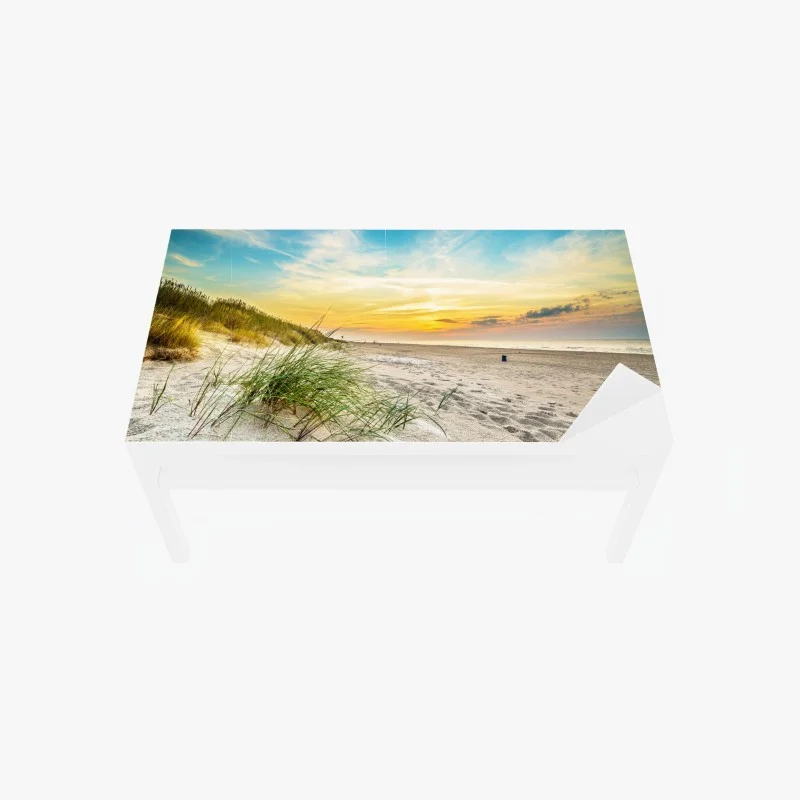 Table & desk veneer sunset over serene sand dunes