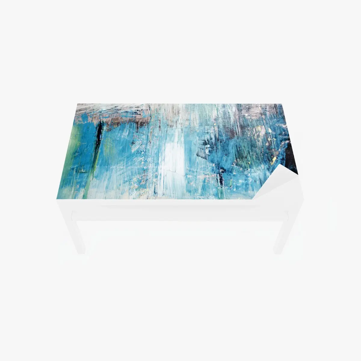 Table & desk veneer turquoise abstract oil painting texture • Wallissimo® Table & desk veneer turquoise abstract oil painting texture • Wallissimo®