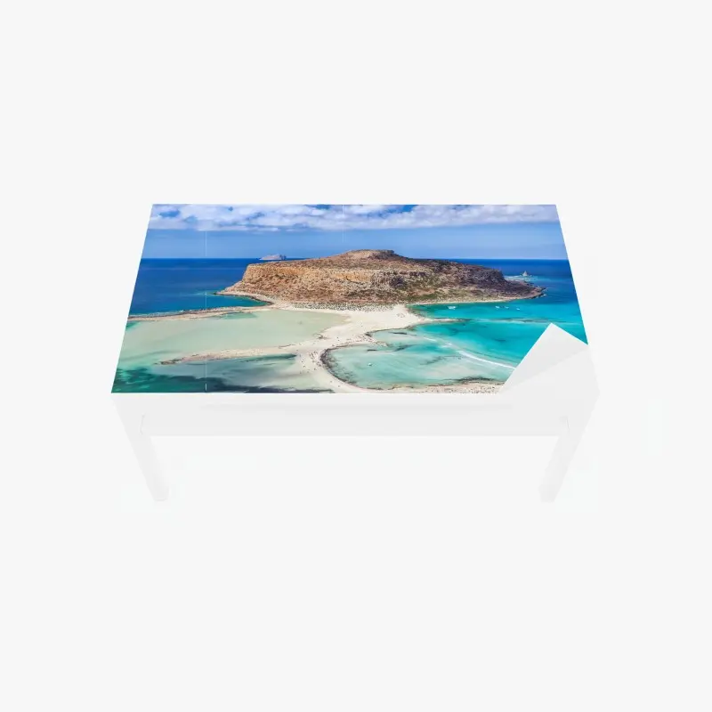 Table & desk veneer turquoise lagoon beach panorama