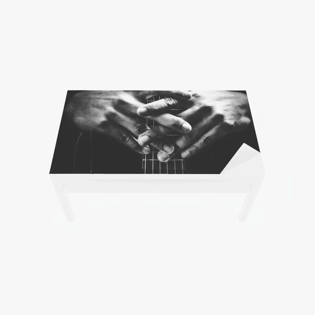 Table & desk veneer intertwined hands on guitar strings ⁕ Wallissimo® Table & desk veneer intertwined hands on guitar strings ⁕ Wallissimo®