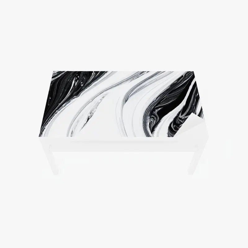 Table & desk veneer monochrome marble swirl