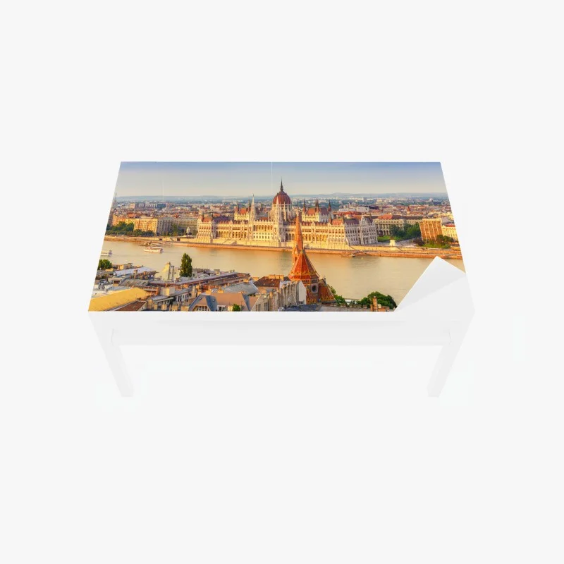 Table & desk veneer Budapest skyline at the Hungarian Parliament