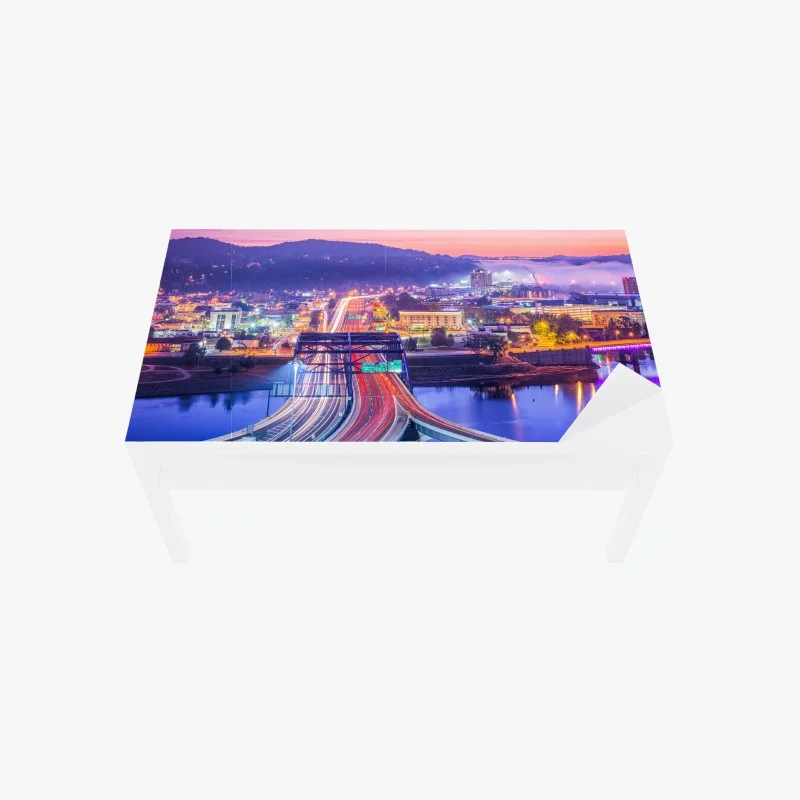 Table & desk veneer Charleston skyline at dawn