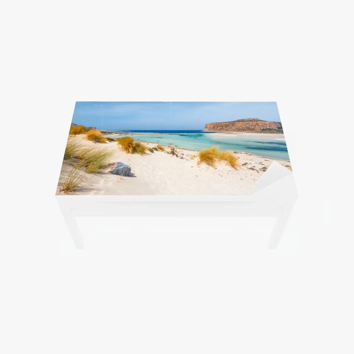 Table & desk veneer balos beach lagoon, Crete: turquoise serenity • Wallissimo® Table & desk veneer balos beach lagoon, Crete: turquoise serenity • Wallissimo®