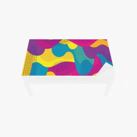 Table & desk veneer vibrant abstract wave pattern • Wallissimo®