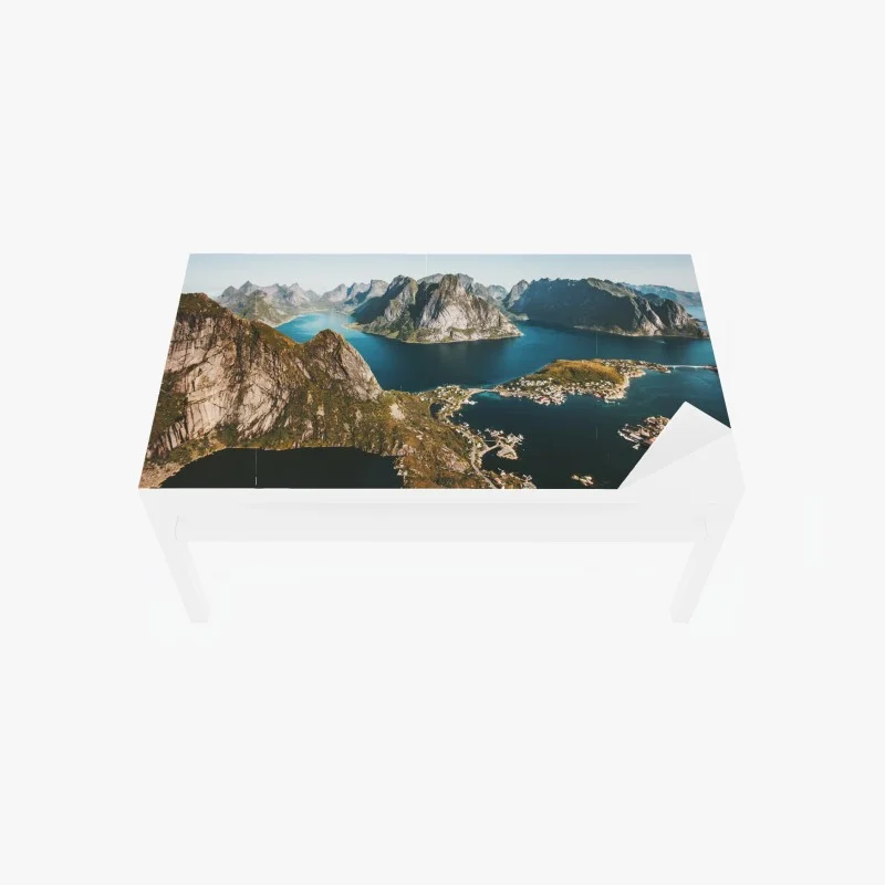 Table & desk veneer majestic mountain fjord panorama