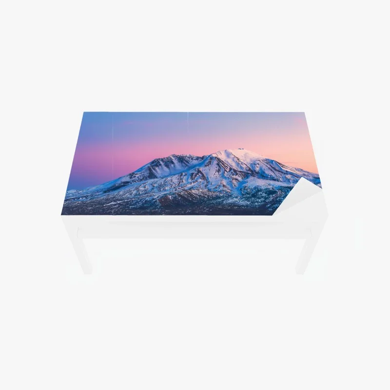 Table & desk veneer sunset over Mount St. Helens in winter