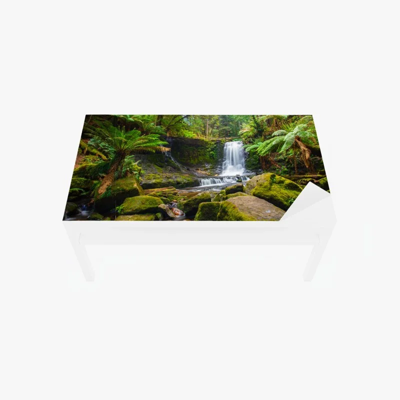 Table & desk veneer lush forest waterfall retreat