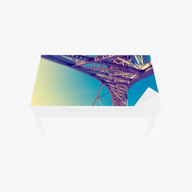 Table & desk veneer abstract steel bridge perspective