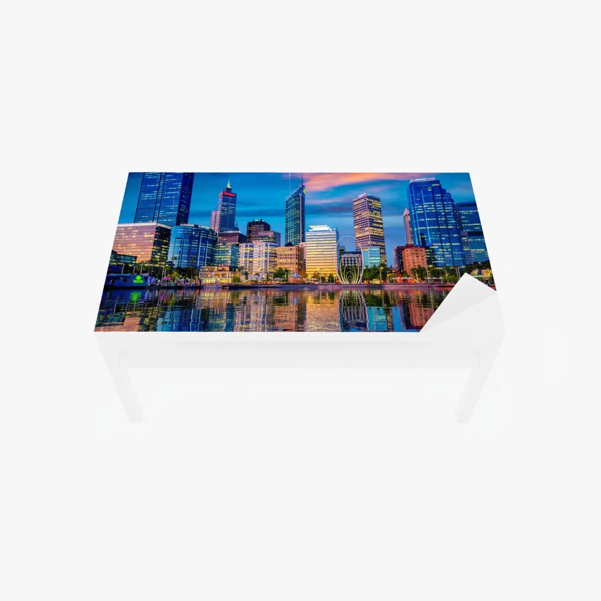 Table & desk veneer Perth skyline at sunset • Wallissimo® Table & desk veneer Perth skyline at sunset • Wallissimo®