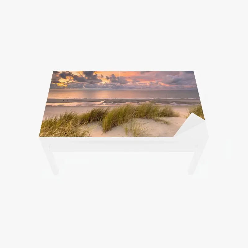 Table & desk veneer sunset over Zeeland dunes