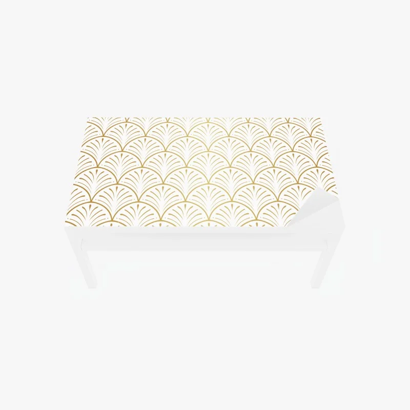 Table & desk veneer gold art deco fan pattern