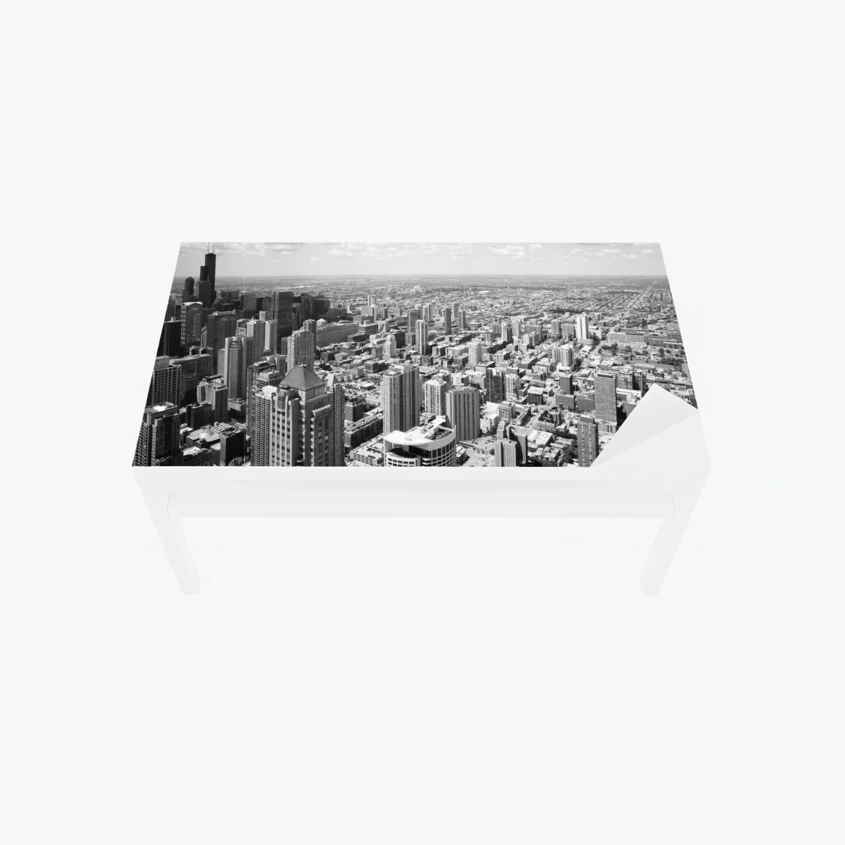 Table & desk veneer Chicago skyline in grayscale ⁕ Wallissimo® Table & desk veneer Chicago skyline in grayscale ⁕ Wallissimo®