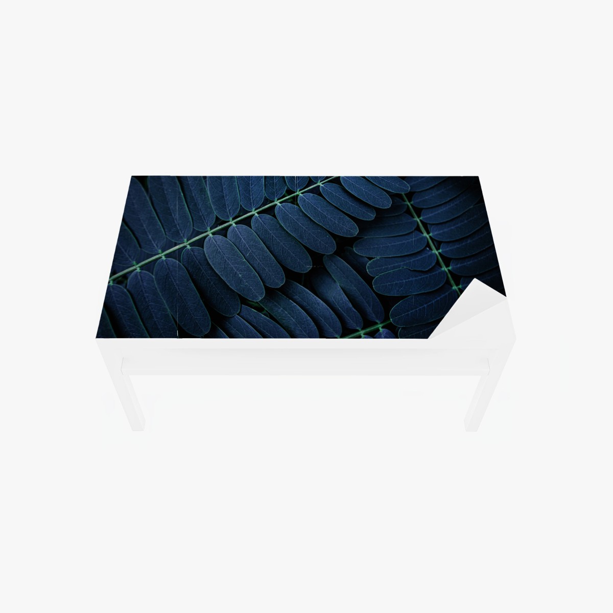 Table & desk veneer blue leaf pattern • Wallissimo® Table & desk veneer blue leaf pattern • Wallissimo®