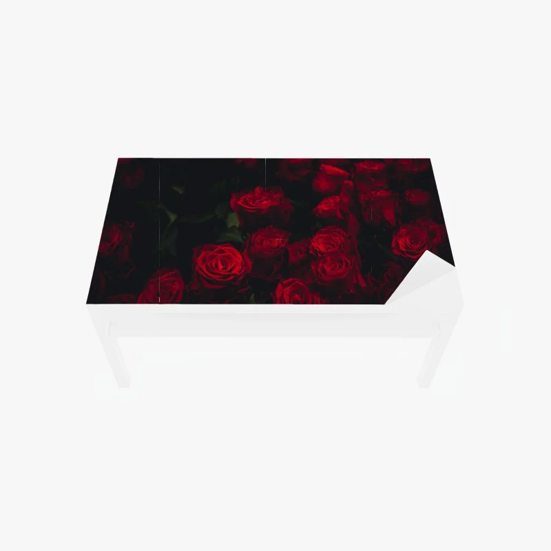 Table & desk veneer moody red rose bouquet