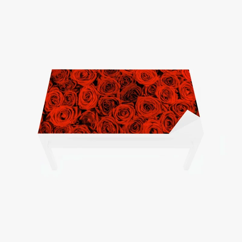 Table & desk veneer lush red rose bouquet