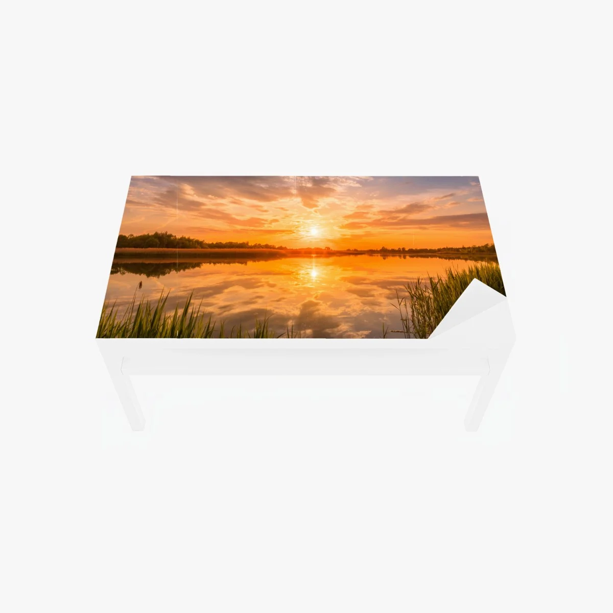 Table & desk veneer golden sunset over tranquil lake • Wallissimo® Table & desk veneer golden sunset over tranquil lake • Wallissimo®