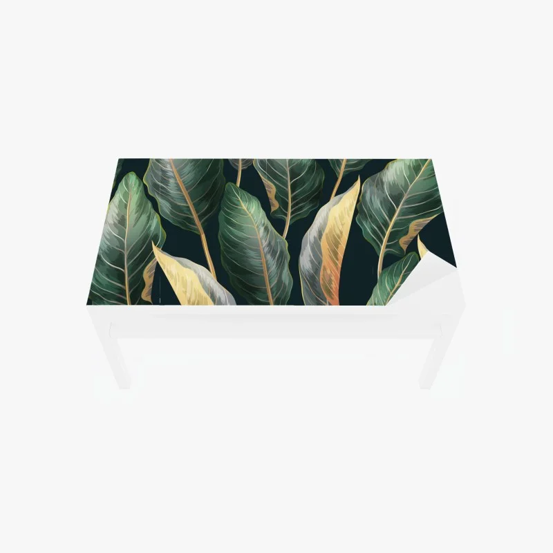 Table & desk veneer vintage tropical leaves pattern