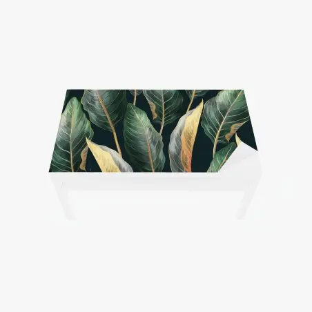 Table & desk veneer vintage tropical leaves pattern • Wallissimo®