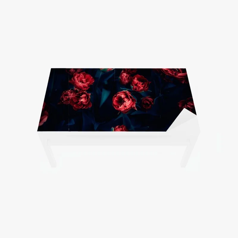 Table & desk veneer moody red tulip bouquet