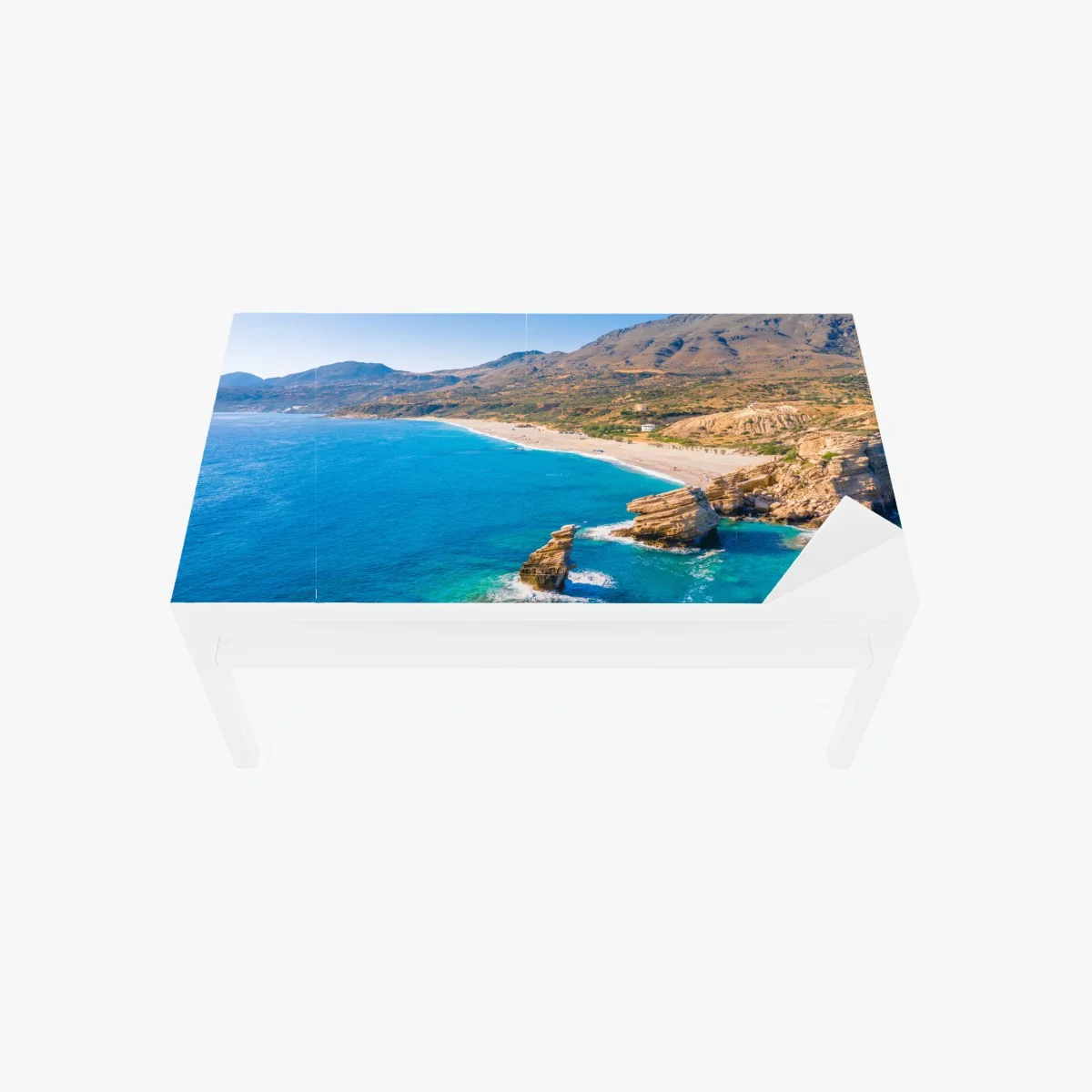 Table & desk veneer turquoise coastal beach panorama • Wallissimo® Table & desk veneer turquoise coastal beach panorama • Wallissimo®