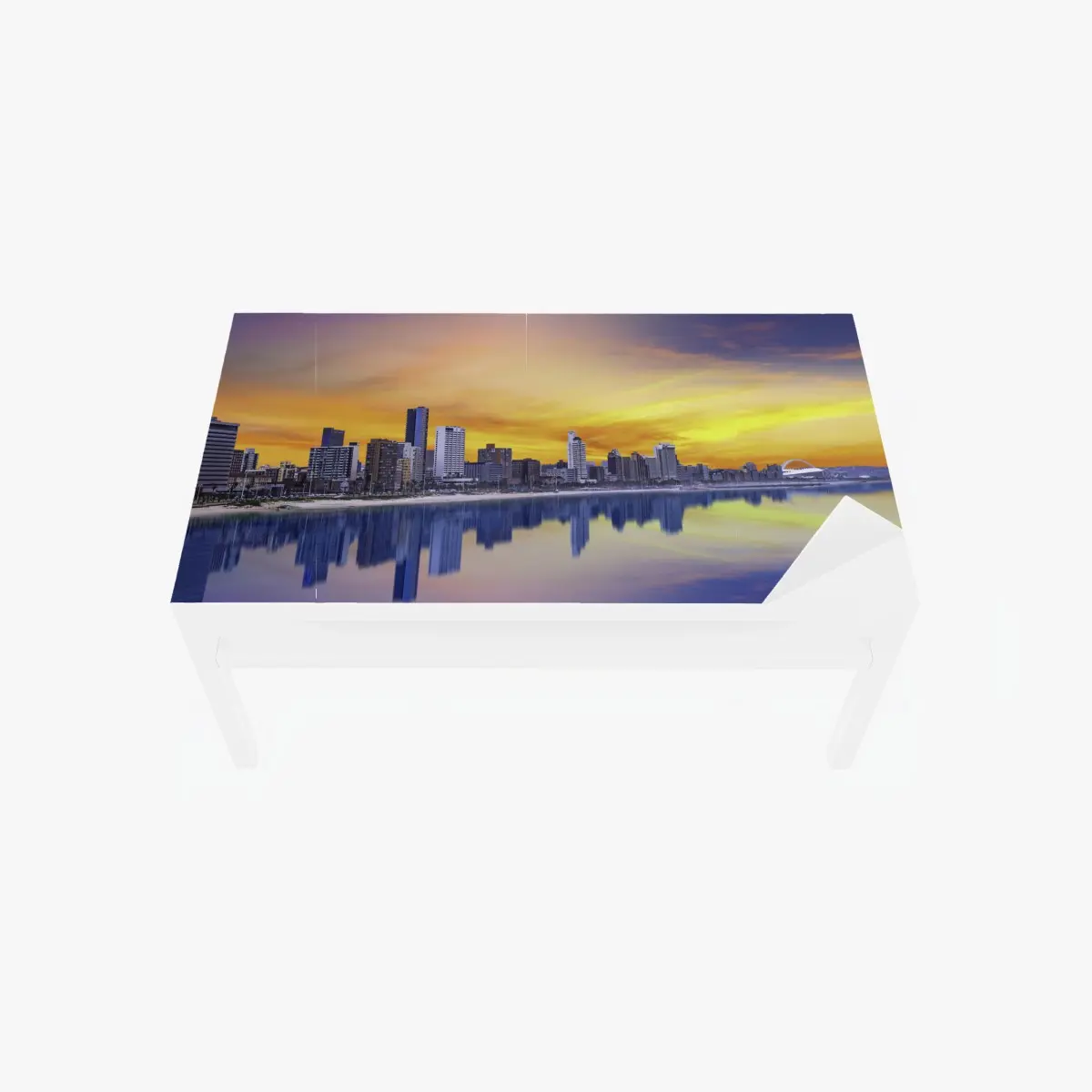 Table & desk veneer Durban twilight skyline over beachfront ⁕ Wallissimo® Table & desk veneer Durban twilight skyline over beachfront ⁕ Wallissimo®