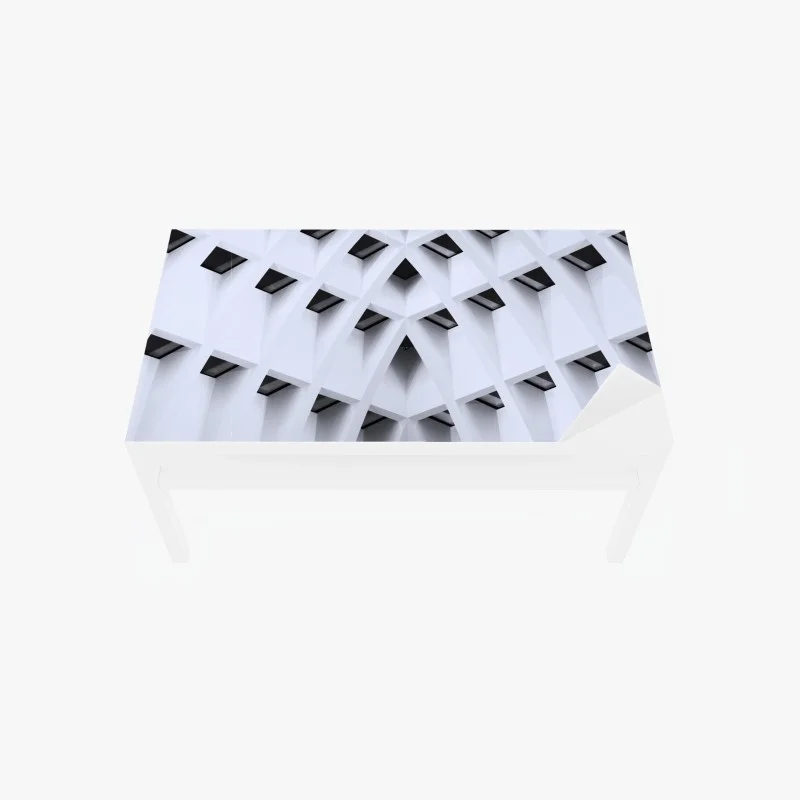 Table & desk veneer geometric arched ceiling pattern