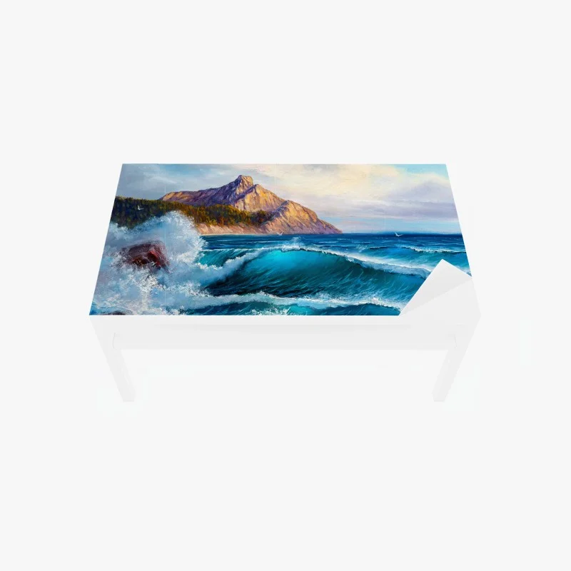Table & desk veneer turquoise ocean wave seascape
