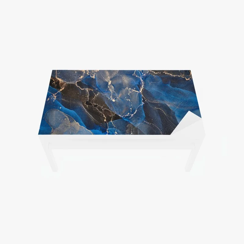 Table & desk veneer luxurious blue and gold abstract waves