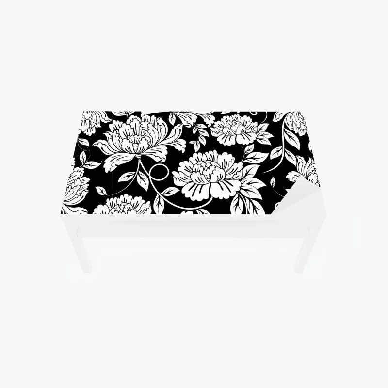 Table & desk veneer monochrome floral pattern print